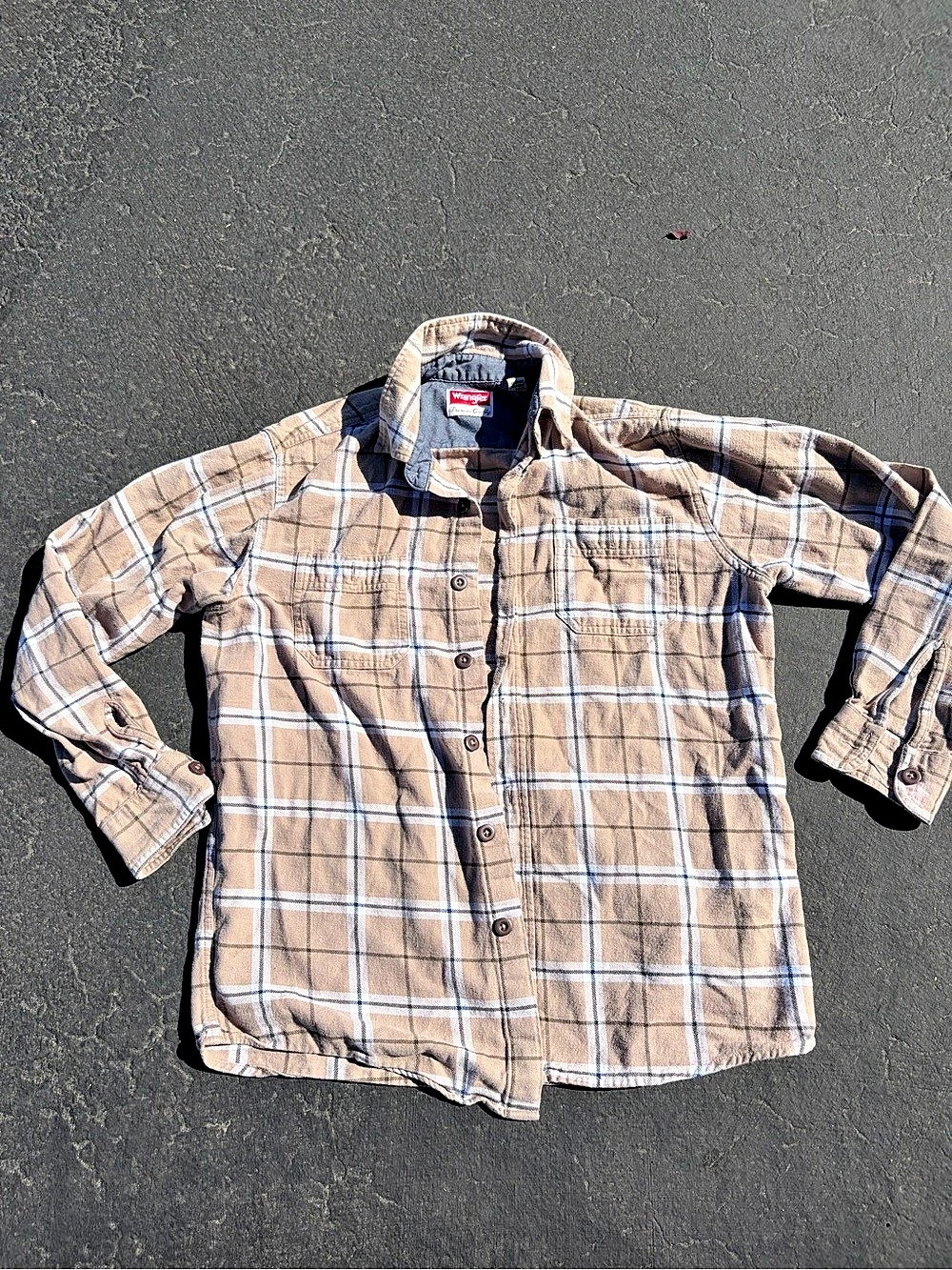 Wrangler Plaid Cotton Shirt Size Medium